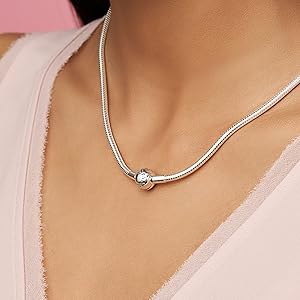 アクセサリー PANDORA Heat Clasp Snake Chain Necklace Pandora Heart Closure Snake Chain Necklace